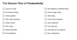 Procrastinators todo list