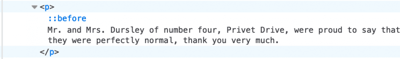pseudo-element before showing in dev tools but not on the dom